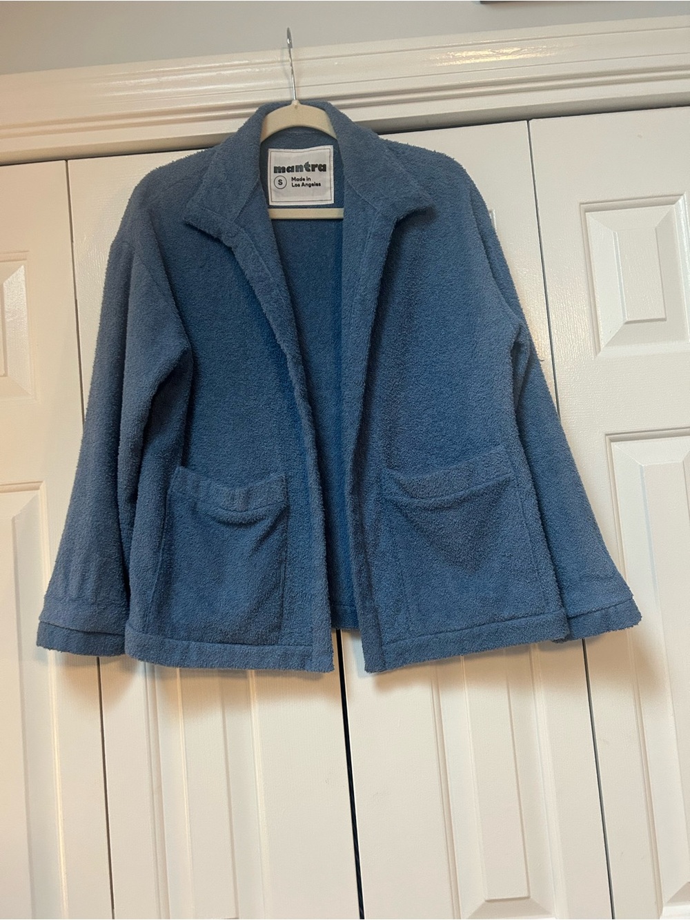 Mantra Blue Terry cloth Open-Front Jacket